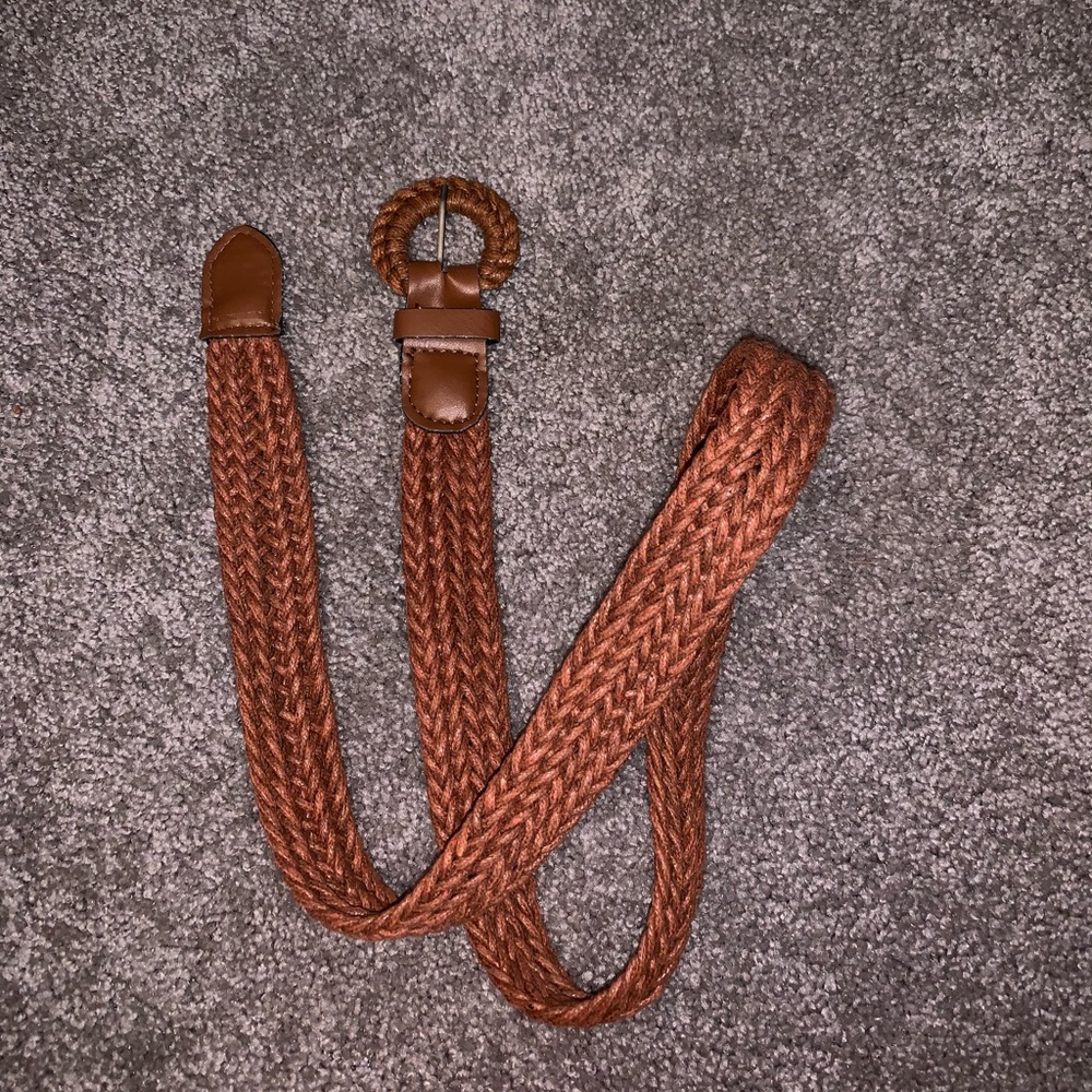 Brown braided belt
